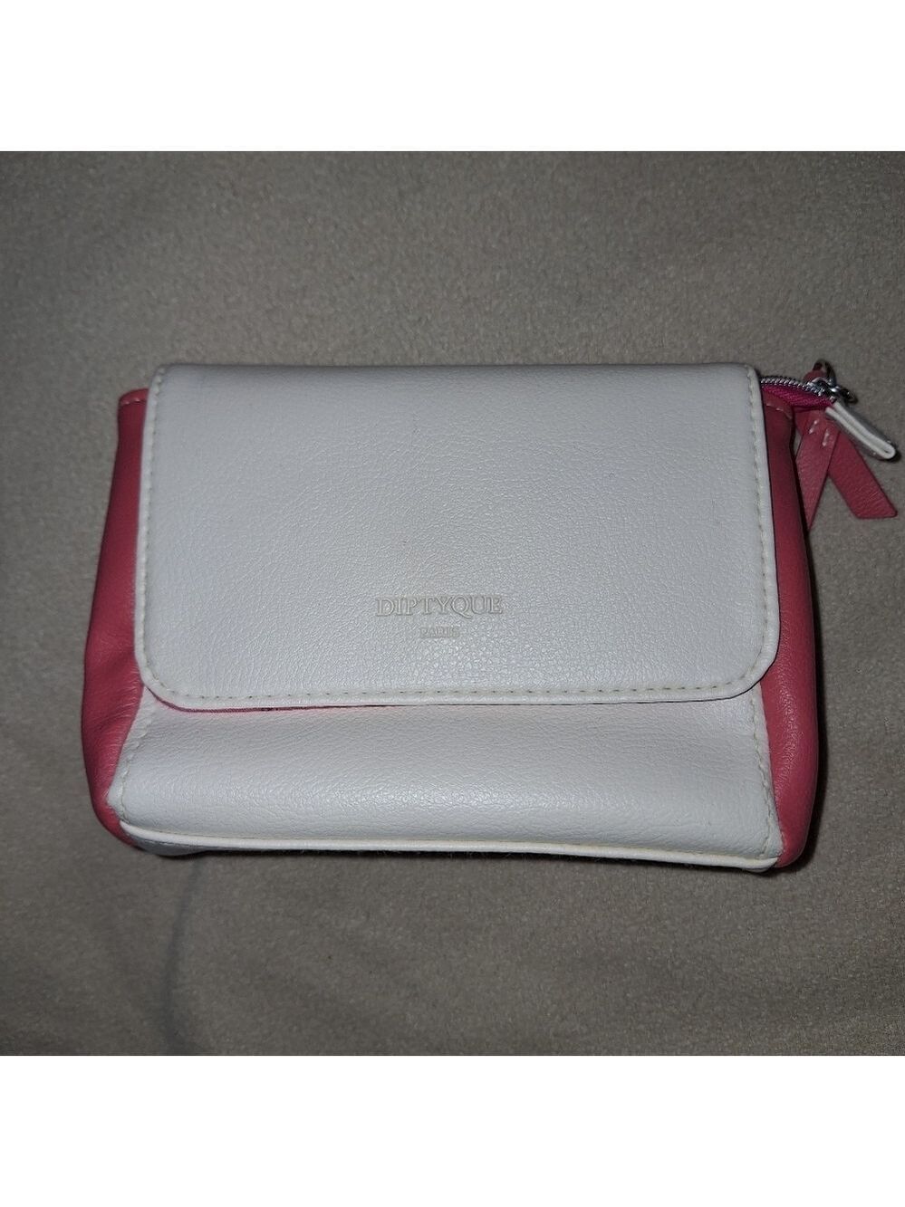 Diptyque White and Pink Clutch Small Makeup Bag